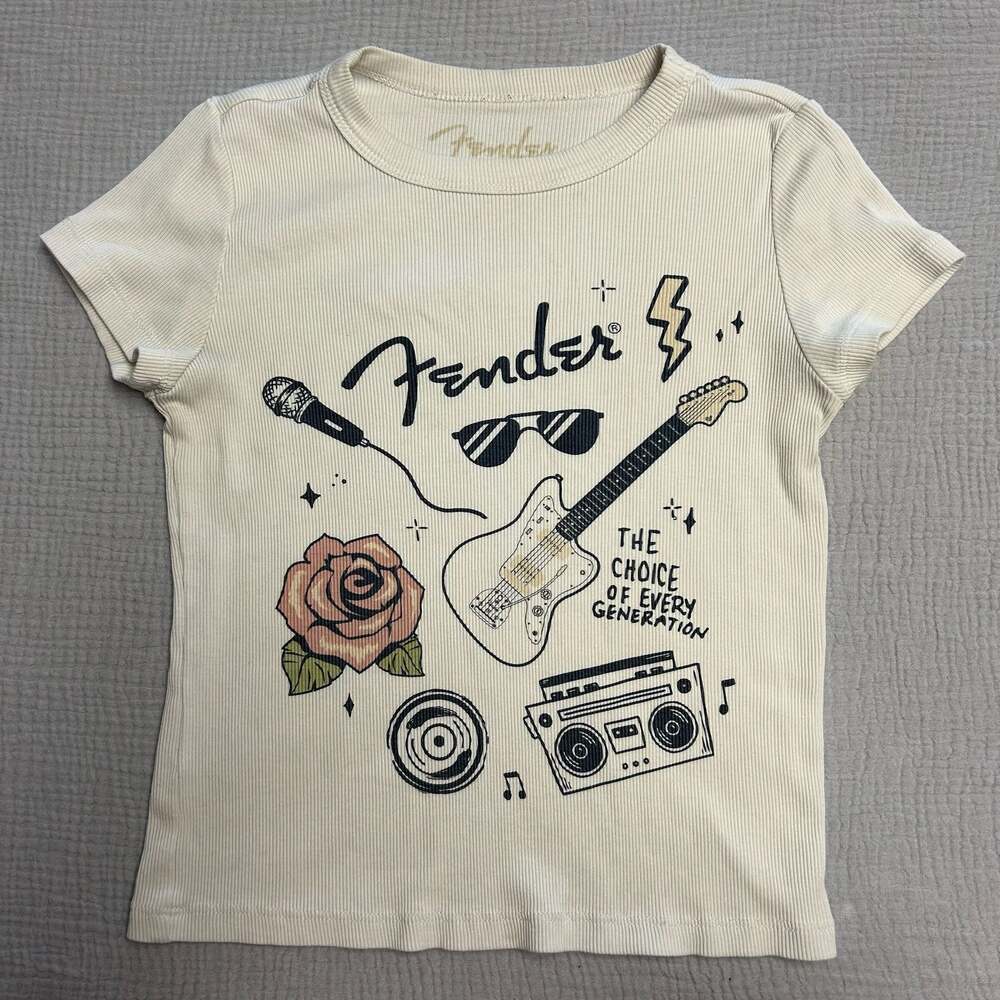 Tiny tee. Fender The Choice of Every Generation Ribbed Graphic T-Shirt